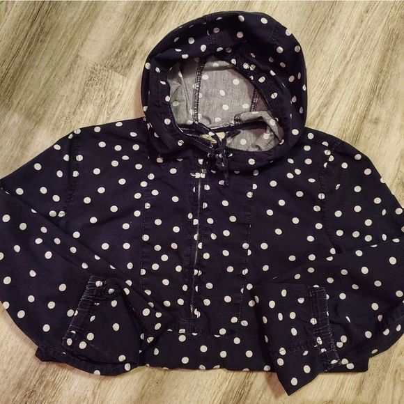 St Johns Bay Anorak blue polka dot pull over - Picture 3 of 6